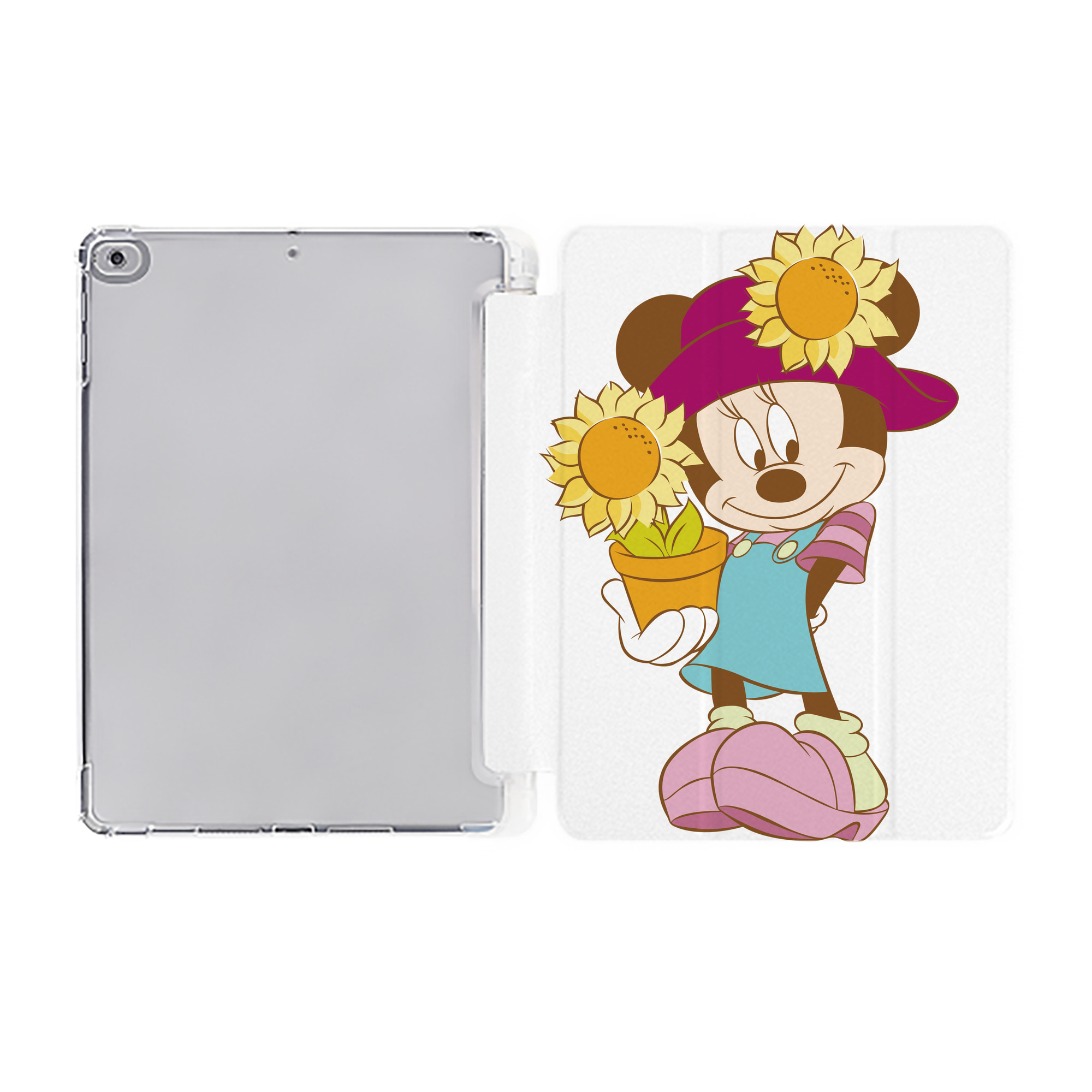 （画像用） ミッキーマウス Mickey Mouse IPad ケース ペン収納付き 三つ折りスタンド PUレザー×シリコン 対応機種9.5/10.5/10.9インチ